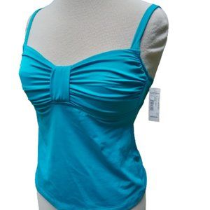 Bisou Bisou Tankini Top Lightly Padded Adjustable Straps Sz M